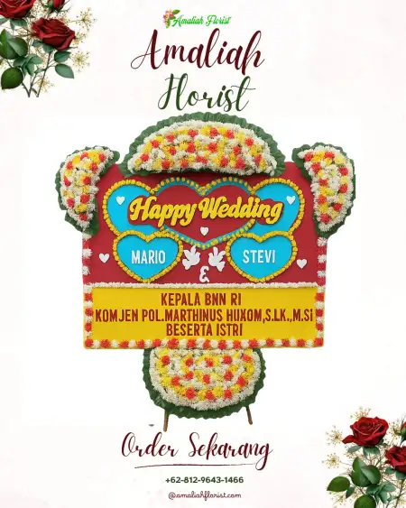 Papan Bunga Pernikahan Naga Juang